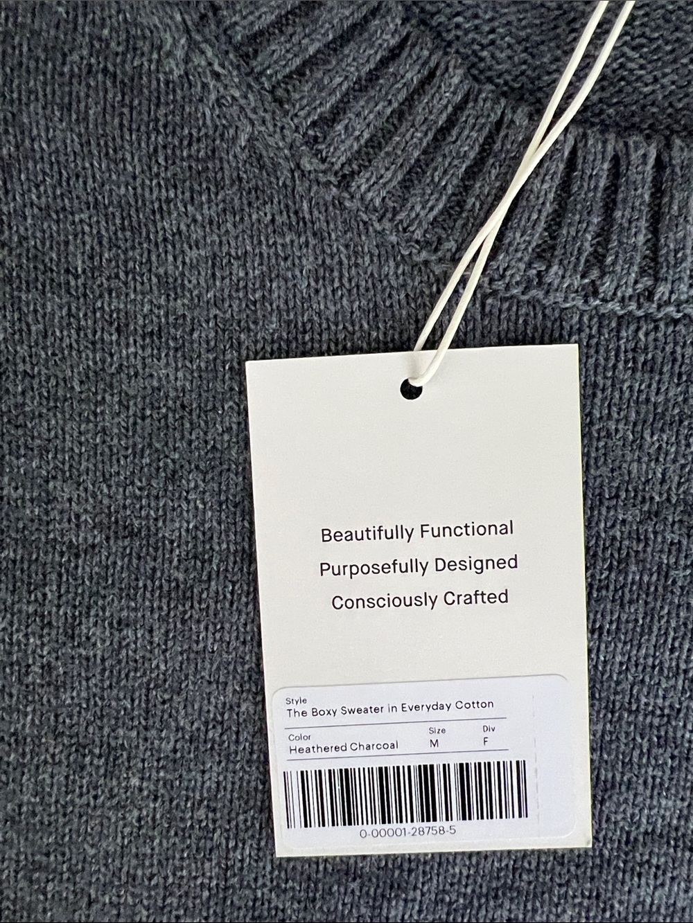 New Everlane The Boxy Sweater in Everyday Cotton Heathered Charcoal in Size M - Picture 5 of 12